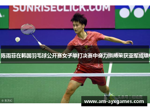 陈雨菲在韩国羽毛球公开赛女子单打决赛中奋力拼搏荣获亚军成绩