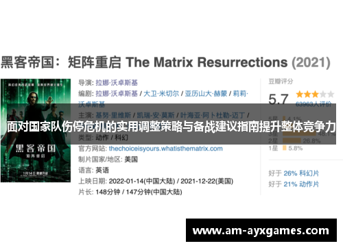 面对国家队伤停危机的实用调整策略与备战建议指南提升整体竞争力